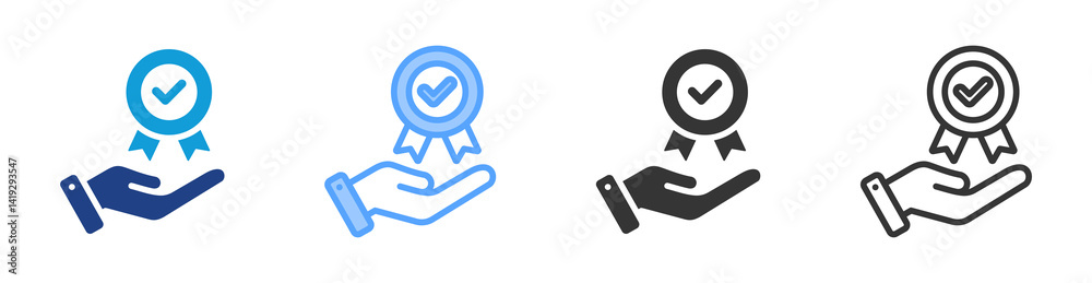 Poster quality icon set multiple style collection
