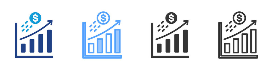 Fototapeta premium Profitability icon set multiple style collection