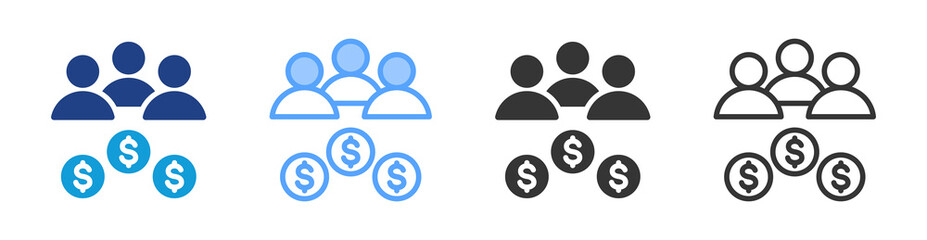 Customer icon set multiple style collection