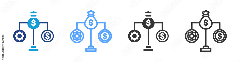 Poster Capital Structure icon set multiple style collection