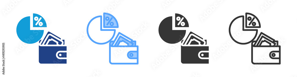 Aufkleber Share Of Wallet icon set multiple style collection