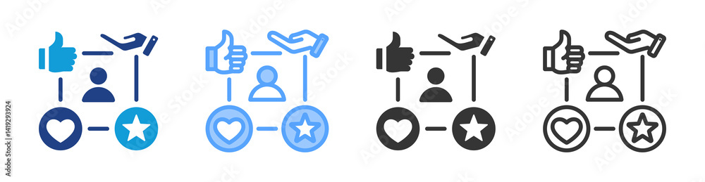 Poster customer loyalty icon set multiple style collection