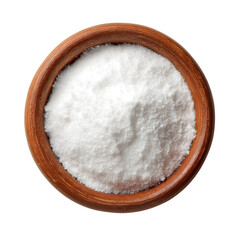 Fototapeta na wymiar White sugar powder in clay pot isolated on white, top view --v 7.0