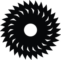 Circular Saw Blade Silhouette Vector - Sharp Tool Icon Graphic