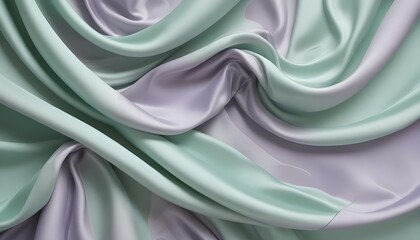 Fototapeta premium A mesmerizing display of pastel-colored silk fabric, gracefully draped with elegant folds and textures.