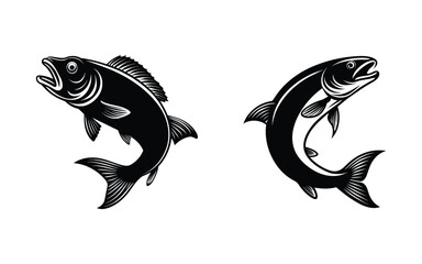 Fishes silhouette vector illustration