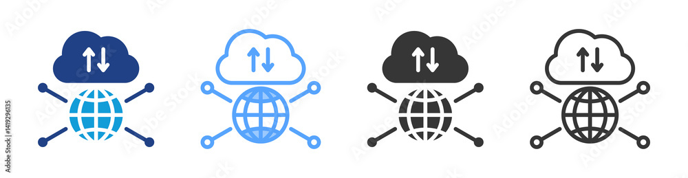 Poster Internet icon set multiple style collection