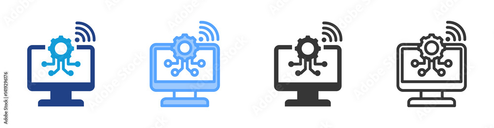 Poster It icon set multiple style collection