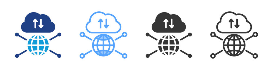 Internet icon set multiple style collection