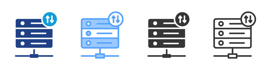 Server icon set multiple style collection