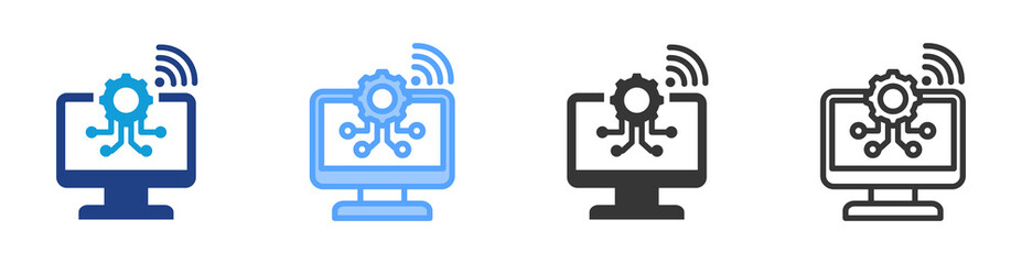 It icon set multiple style collection