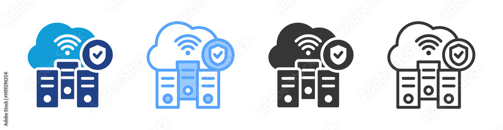 Poster Security icon set multiple style collection