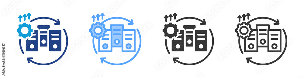 Poster Modernization icon set multiple style collection