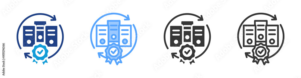 Poster Prstandarization icon set multiple style collection