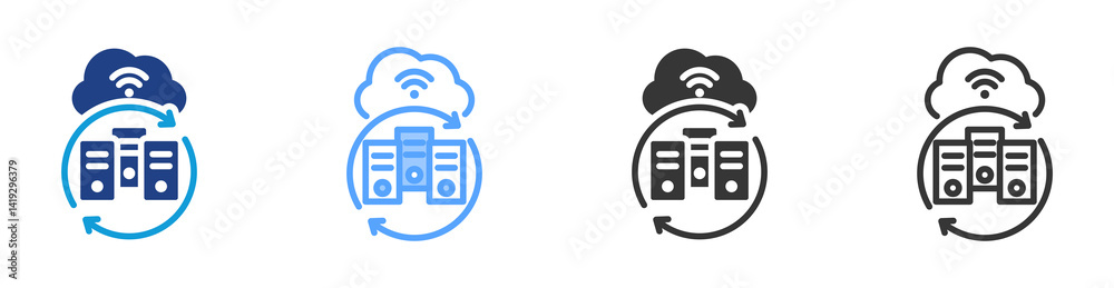 Poster Automation icon set multiple style collection
