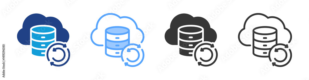 Poster Data Backup icon set multiple style collection