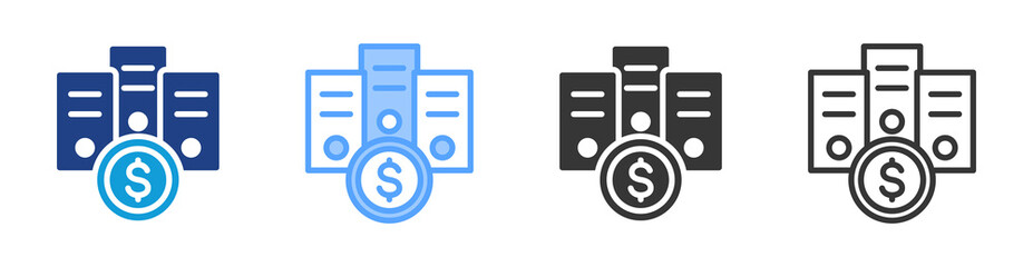 Operation Expenses icon set multiple style collection