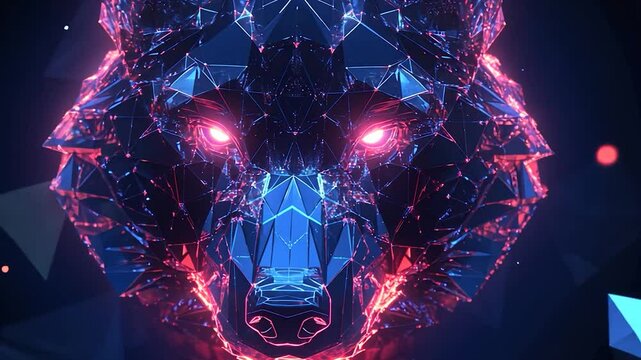 Abstract Wolf Head, Geometric Design