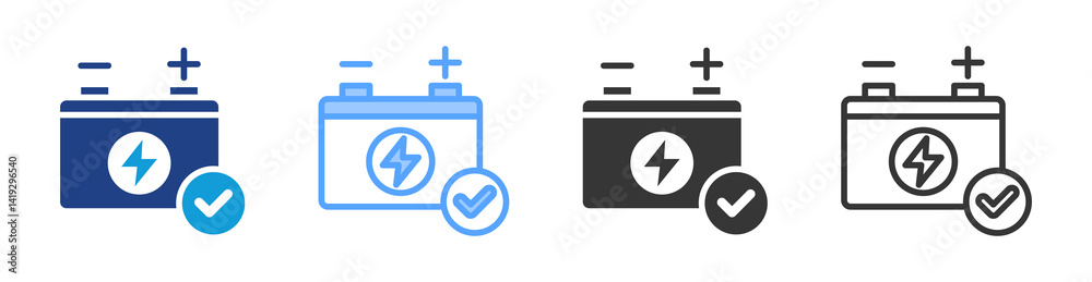 Poster Battery Stock icon set multiple style collection