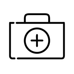 Obraz premium first aid kit icon for medical, healthcare, and emergency support – flat stroke icon for apps and websites 