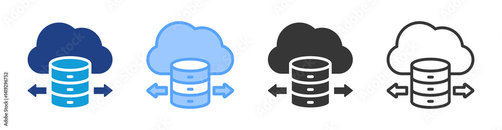 Aufkleber Data Transfer icon set multiple style collection