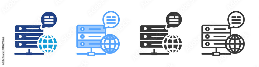 Poster Dns Server icon set multiple style collection