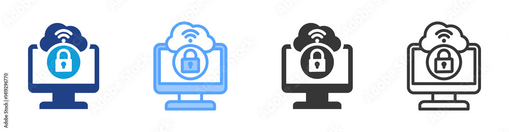 Poster Vpn Gateway icon set multiple style collection