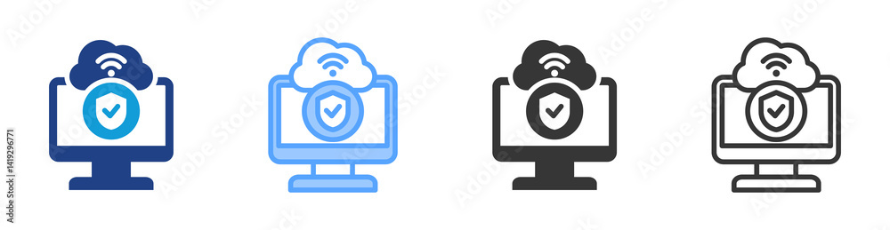 Poster Ercryption icon set multiple style collection