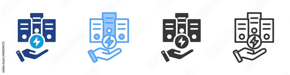 Poster Energy Saving icon set multiple style collection