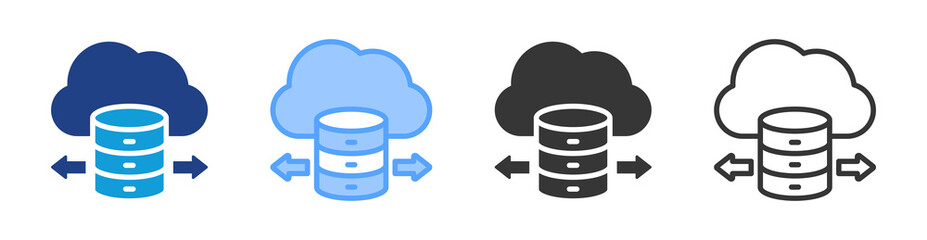 Data Transfer icon set multiple style collection