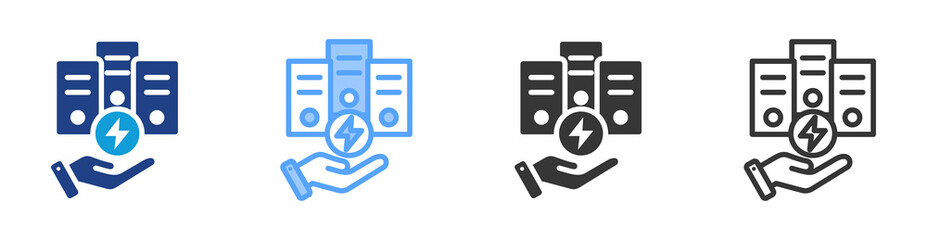 Energy Saving icon set multiple style collection