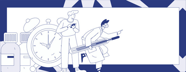 Medical characters fighting the epidemic flat vector concept operation hand drawn illustration
