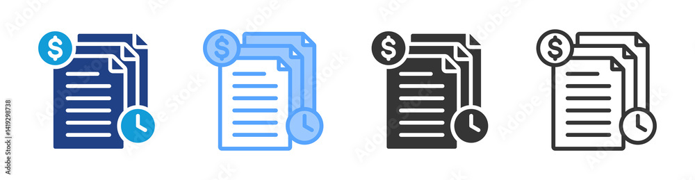Poster Piece Work icon set multiple style collection