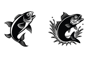 Fishes silhouette vector illustration