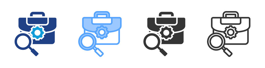 Job Search icon set multiple style collection