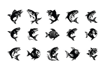 Fishes silhouette vector illustration