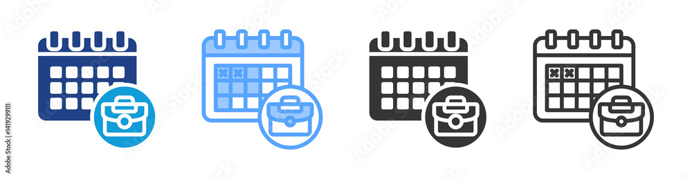 Poster leave icon set multiple style collection