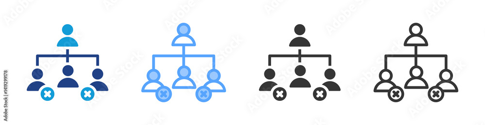 Poster layoff icon set multiple style collection