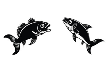Fishes silhouette vector illustration