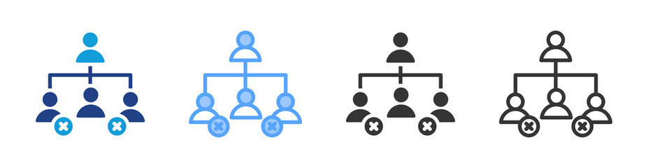 Layoff icon set multiple style collection