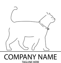 Cat vector line art. cat line drawing for company logo design.