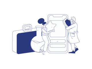 Medical characters fighting the epidemic flat vector concept operation hand drawn illustration
