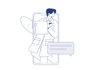 Medical characters fighting the epidemic flat vector concept operation hand drawn illustration
