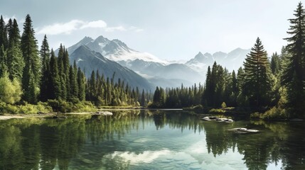 mountain lake in yosemite