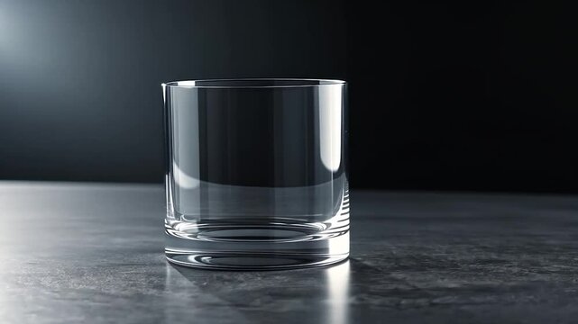 Empty Glass on Dark Surface