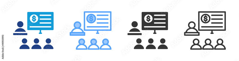 Poster Specific Training icon set multiple style collection