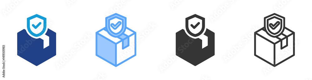 Poster insurance producet icon set multiple style collection