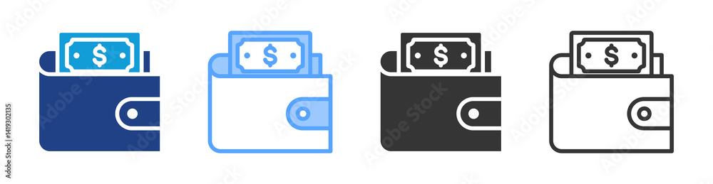 Poster Savings icon set multiple style collection