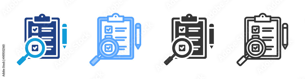 Poster Evaluating icon set multiple style collection