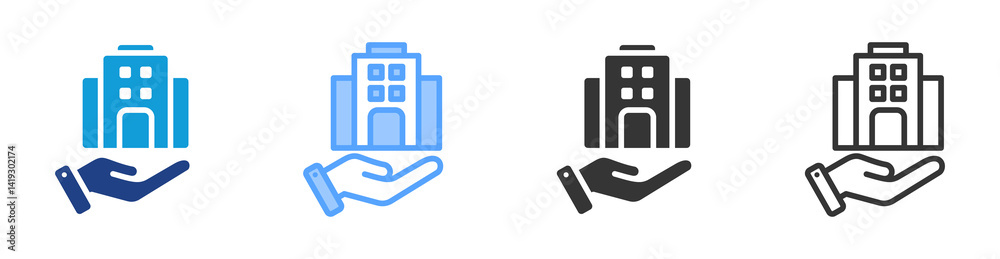 Poster estate planning icon set multiple style collection